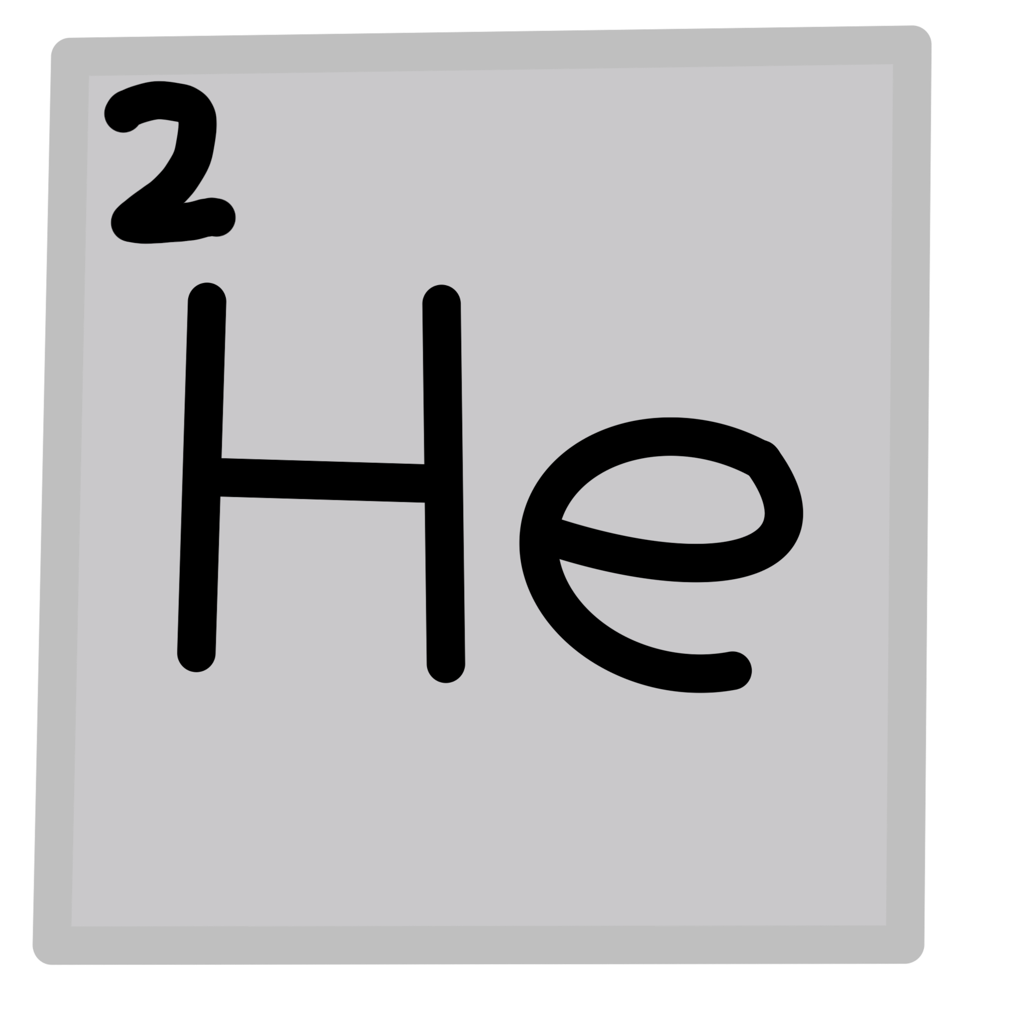  A gray square with a large “He” in the middle of it. There is also a 2 in the upper left corner